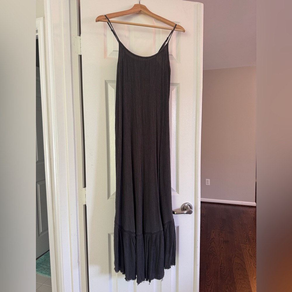 Aerie Charcoal Gauzy Maxi Dress